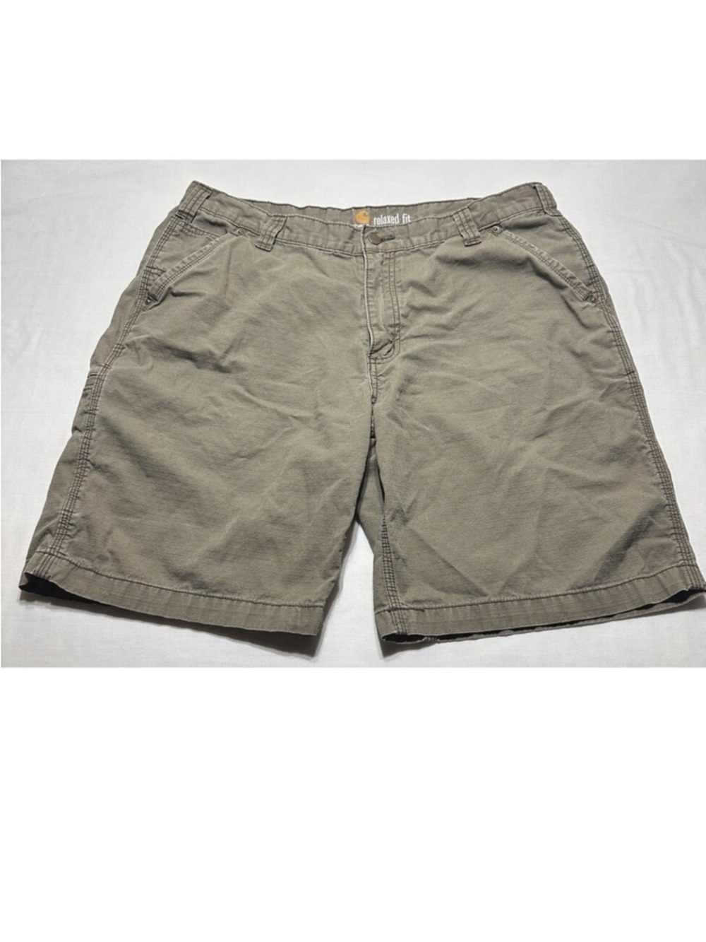 Carhartt Men's Olive/Tan Flat Front Shorts